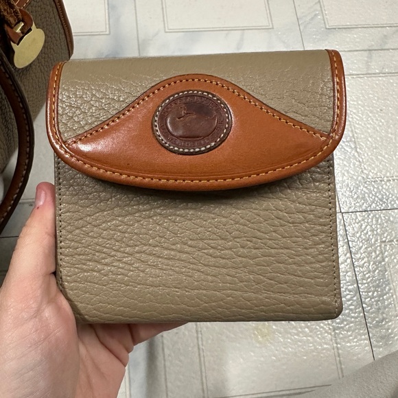 Dooney & Bourke Tan and Brown Leather Satchel - Picture 7 of 9